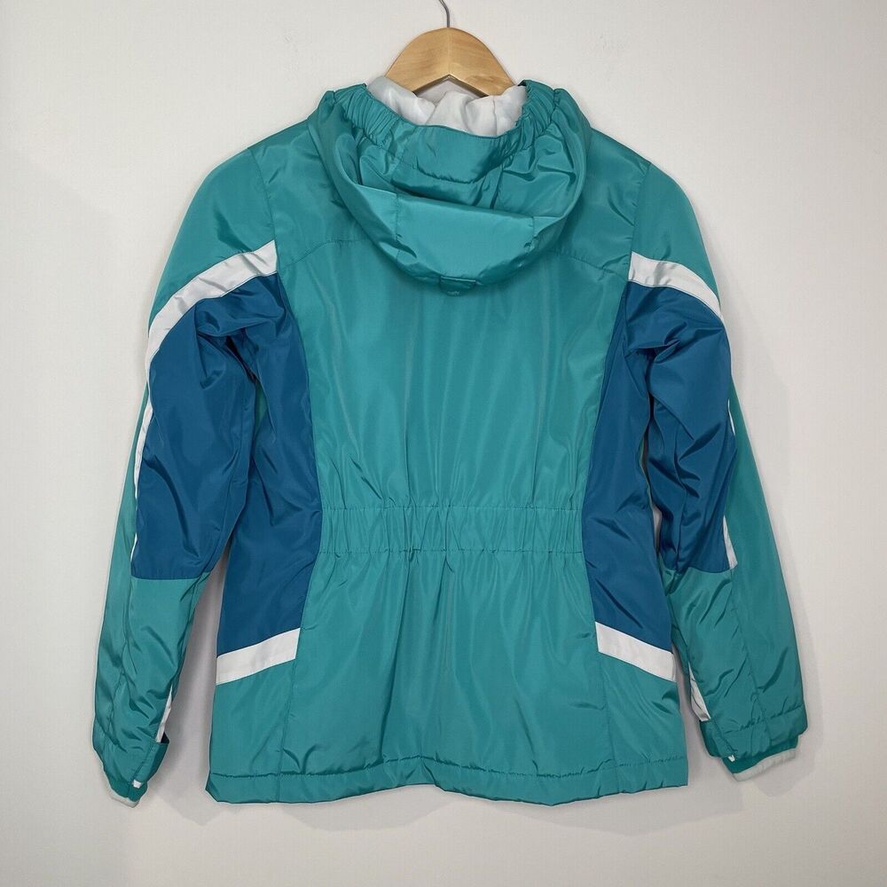 Lands' End Lined Waterproof Insulated Jacket Hooded Full Zip Kid's Medium 10-12 - Picture 8 of 9